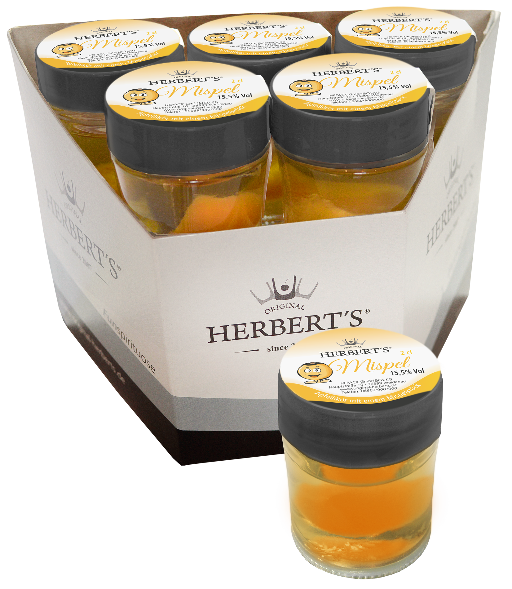 Herbert's Mispelchen 2cl-Gläschen (Pack mit 10 Gläschen) Herbert's Mispelchen 2cl-Gläschen (Pack mit 10 Gläschen)