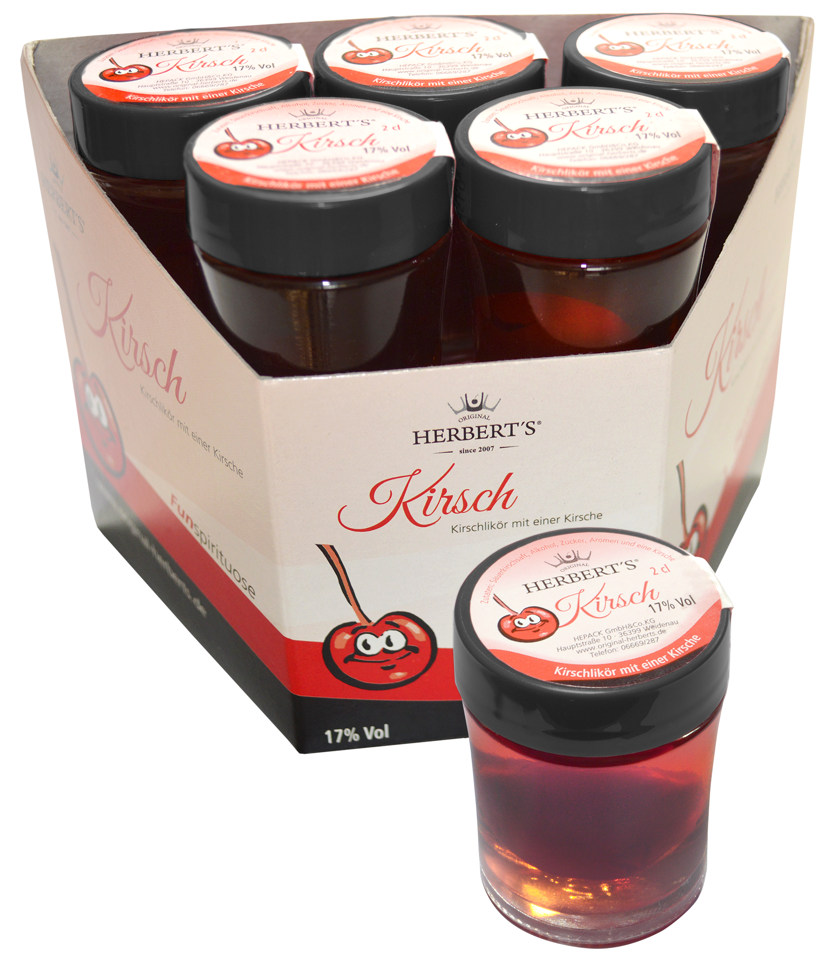 Herbert's Kirsch 2cl-Gläschen (Pack mit 10 Gläschen) Herbert's Kirsch 2cl-Gläschen (Pack mit 10 Gläschen)